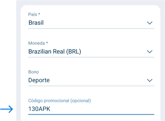 Fornecer o código promocional 1xbet Betapk Brasil