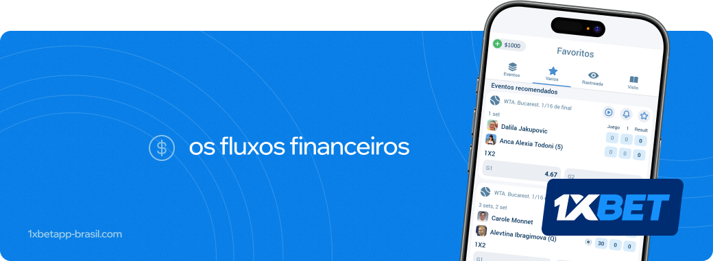 os fluxos financeiros 1xbet apk Brasil